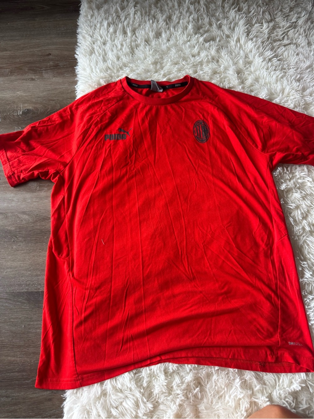 Puma Red AC Milan Short Sleeve Training Tee